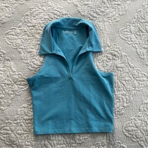 Abercrombie and fitch blue collared tank size XS